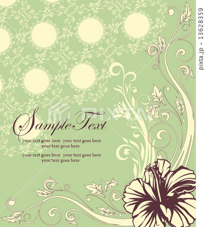 Vintage invitation card with ornate elegant retro abstract flora 13628359