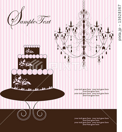 Vintage invitation card with ornate elegant abstract design 13628367
