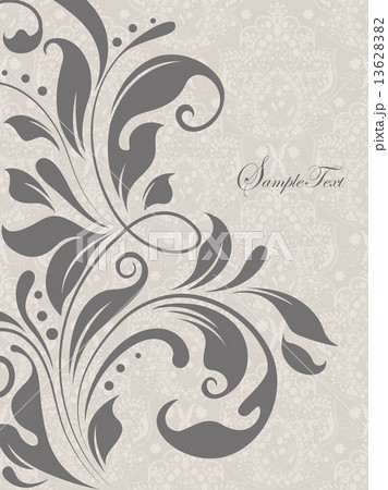Vintage invitation card with ornate elegant retro abstract flora 13628382