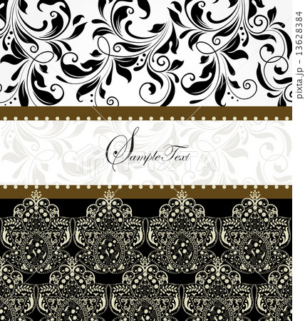 Vintage invitation card with ornate elegant abstract floral desi Vintage invitation card with ornate elegant abstract floral desi 13628384