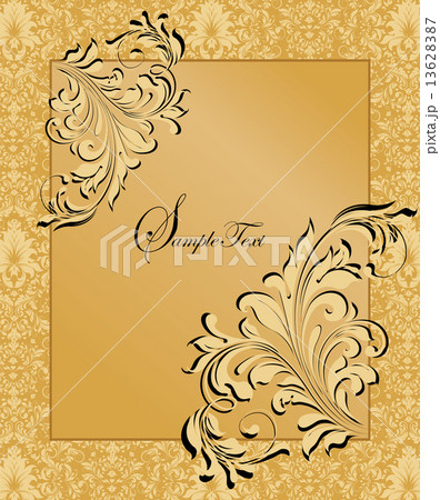 Vintage invitation card with ornate elegant abstract floral desi Vintage invitation card with ornate elegant abstract floral desi 13628387
