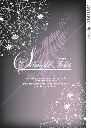 Vintage invitation card with elegant retro grunge abstract flora 13628392