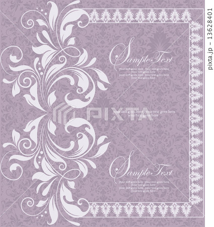 Vintage invitation card with ornate elegant retro abstract flora 13628401