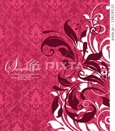 Vintage invitation card with ornate elegant retro abstract flora 13628510