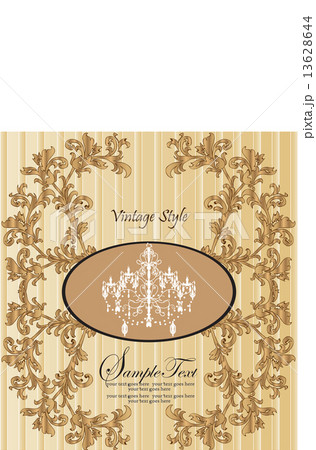 Vintage invitation card with ornate elegant retro abstract flora Vintage invitation card with ornate elegant retro abstract flora 13628644
