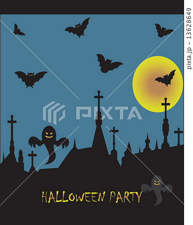 Spooky Halloween Party card with abstract design 13628649