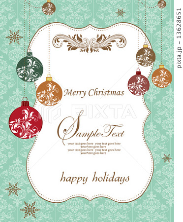 Vintage Christmas card with ornate elegant retro abstract floral Vintage Christmas card with ornate elegant retro abstract floral 13628651