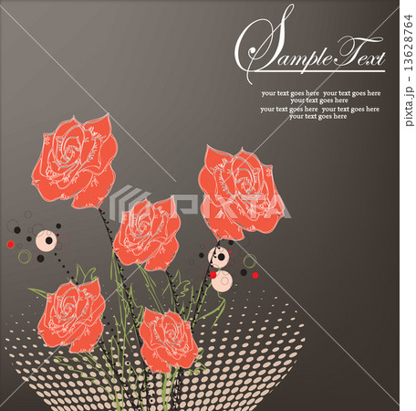 Vintage invitation card with elegant grunge abstract floral desi 13628764