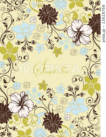 Vintage invitation card with ornate elegant retro abstract flora 13628768