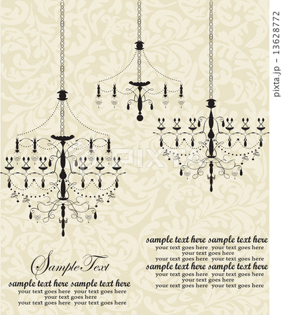 Vintage invitation card with ornate elegant retro abstract flora 13628772
