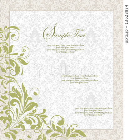 Vintage invitation card with ornate elegant abstract floral desi Vintage invitation card with ornate elegant abstract floral desi 13628834