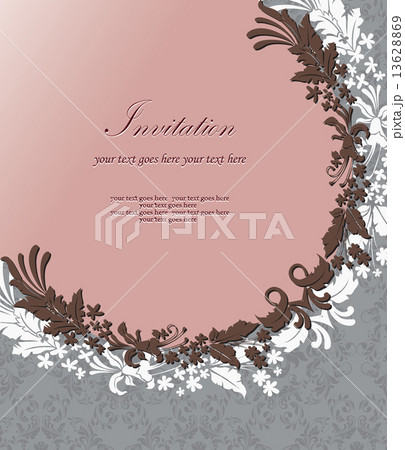 Vintage invitation card with ornate elegant retro abstract flora Vintage invitation card with ornate elegant retro abstract flora 13628869