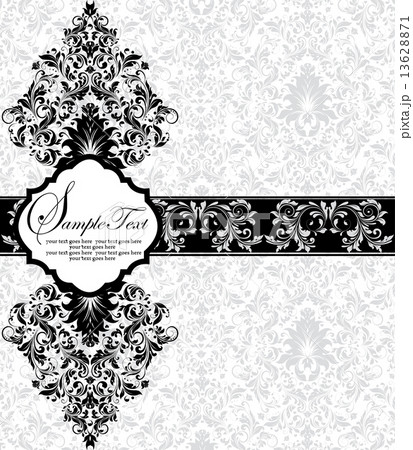 Vintage invitation card with ornate elegant retro abstract flora Vintage invitation card with ornate elegant retro abstract flora 13628871