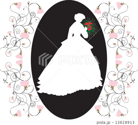 Vintage invitation card with ornate elegant retro abstract flora 13628913