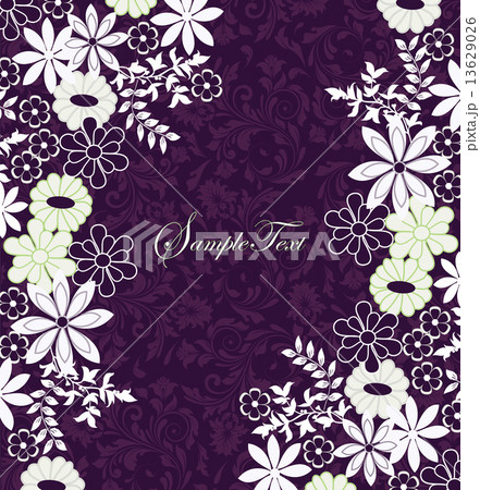 Vintage invitation card with ornate elegant retro abstract flora 13629026