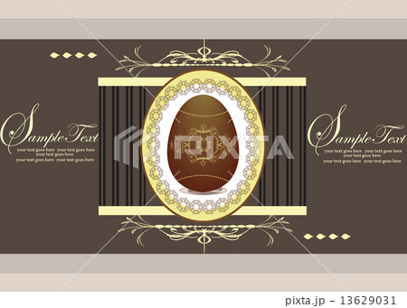 Vintage easter invitation card with ornate elegant abstract flor 13629031