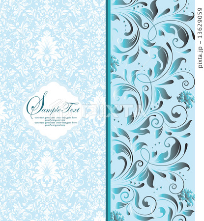 Vintage invitation card with ornate elegant retro abstract flora 13629059