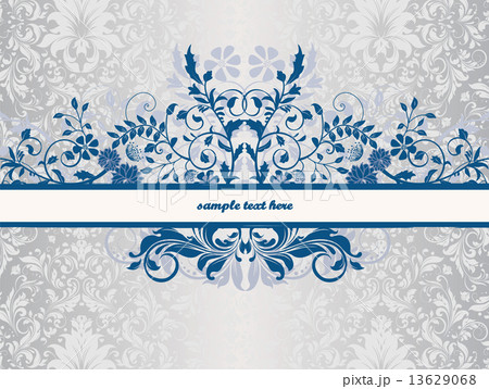 Vintage invitation card with ornate elegant retro abstract flora Vintage invitation card with ornate elegant retro abstract flora 13629068