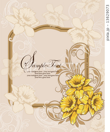 Vintage invitation card with ornate elegant retro abstract flora Vintage invitation card with ornate elegant retro abstract flora 13629073