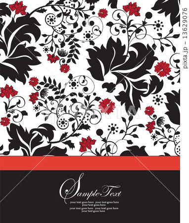 Vintage invitation card with ornate elegant retro abstract flora 13629076
