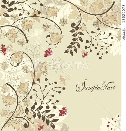Vintage invitation card with ornate elegant retro abstract flora 13629078