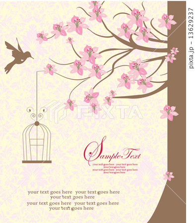 Vintage invitation card with ornate elegant retro abstract flora Vintage invitation card with ornate elegant retro abstract flora 13629237
