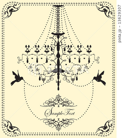 Vintage wedding invitation card with ornate elegant design 13629307