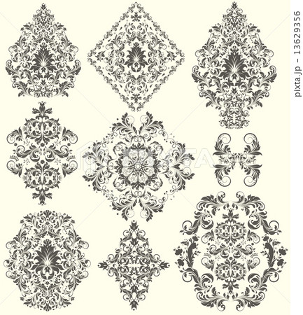 Vintage background elements with ornate elegant abstract floral 13629356