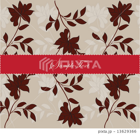 Vintage invitation card with ornate elegant retro abstract flora 13629366
