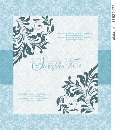 Vintage invitation card with ornate elegant retro abstract flora 13629476
