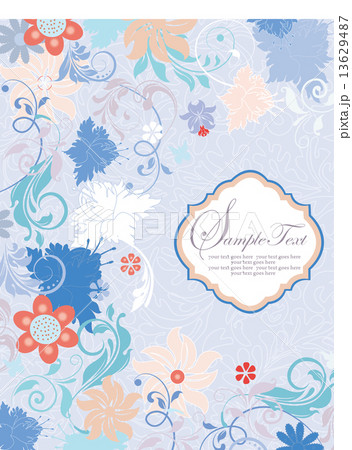 Vintage invitation card with ornate elegant retro abstract flora Vintage invitation card with ornate elegant retro abstract flora 13629487