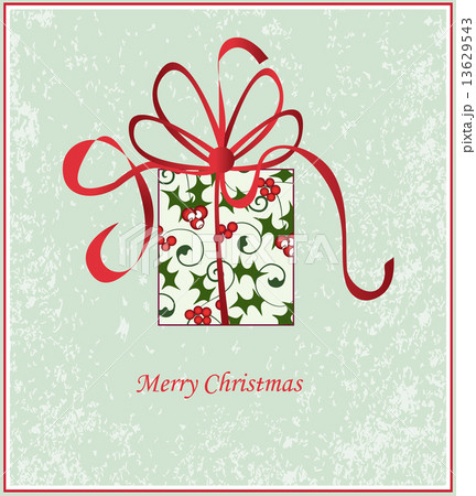 Vintage Christmas card with ornate elegant retro abstract floral 13629543