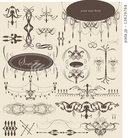 Vintage elements with ornate elegant abstract designs 13629768