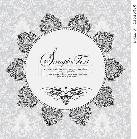 Vintage invitation card with ornate elegant retro abstract flora Vintage invitation card with ornate elegant retro abstract flora 13629850