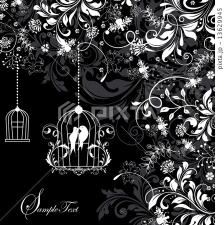 Vintage invitation card with ornate elegant retro abstract flora Vintage invitation card with ornate elegant retro abstract flora 13629945