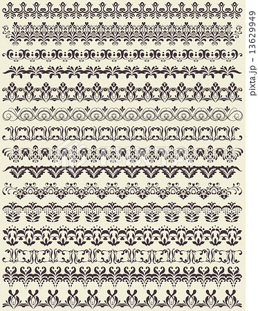 Various vintage frame border elements with ornate elegant retro Various vintage frame border elements with ornate elegant retro 13629949
