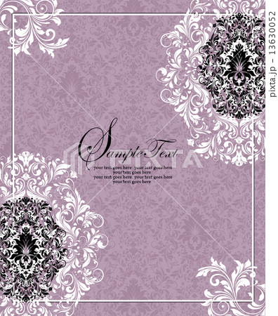 Vintage invitation card with ornate elegant retro abstract flora 13630052