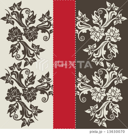 Vintage invitation card with ornate elegant floral design 13630070