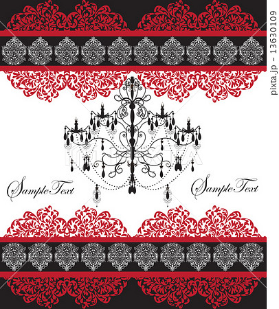 Vintage invitation card with ornate elegant abstract floral desi 13630109