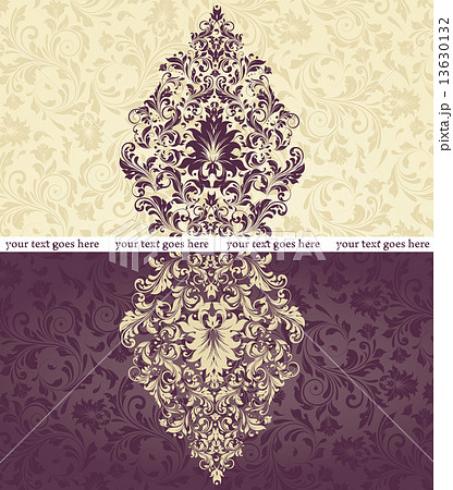 Vintage invitation card with ornate elegant retro abstract flora 13630132