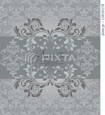 Vintage invitation card with ornate elegant abstract floral desi 13630178