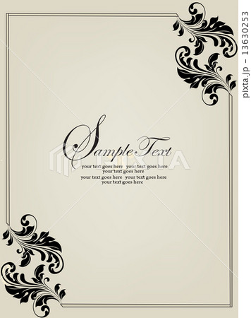 Vintage invitation card with ornate elegant retro abstract flora Vintage invitation card with ornate elegant retro abstract flora 13630253