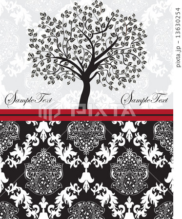 Vintage invitation card with ornate elegant abstract floral tree Vintage invitation card with ornate elegant abstract floral tree 13630254