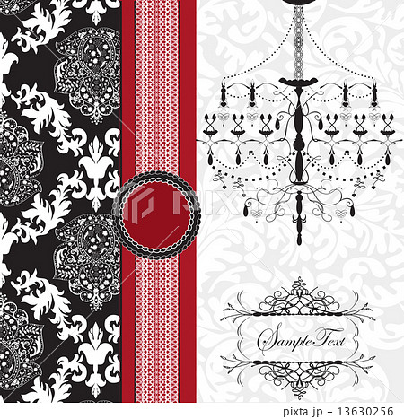 Vintage invitation card with ornate elegant abstract floral desi Vintage invitation card with ornate elegant abstract floral desi 13630256