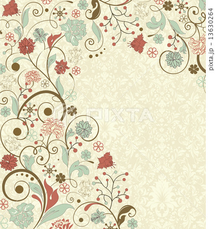 Vintage background with ornate elegant retro abstract floral des 13630264