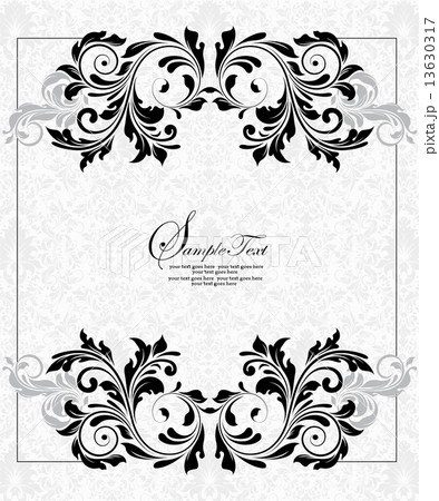 Vintage invitation card with ornate elegant abstract floral desi Vintage invitation card with ornate elegant abstract floral desi 13630317