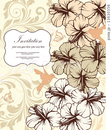Vintage invitation card with ornate elegant retro abstract flora Vintage invitation card with ornate elegant retro abstract flora 13630356