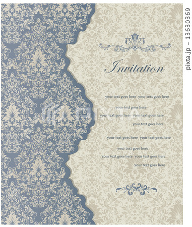 Vintage invitation card with ornate elegant retro abstract flora Vintage invitation card with ornate elegant retro abstract flora 13630369
