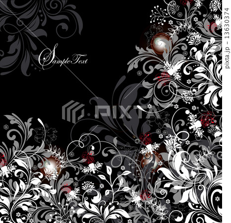 Vintage invitation card with ornate elegant retro abstract flora 13630374