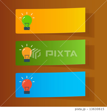 Set of simple icons flat color light bulbs 13630615